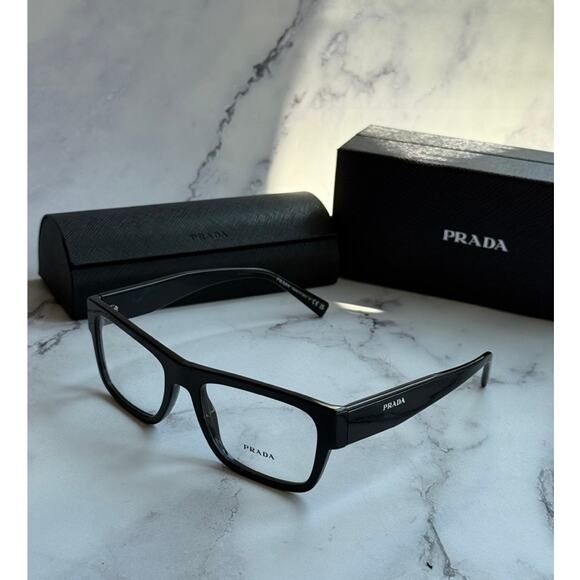 NEW Prada PR15YV Unisex Eyeglass Frames in Black - Picture 1 of 6